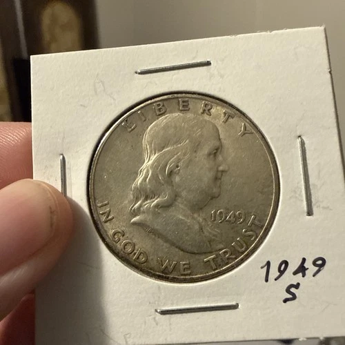 1949-S   Franklin Half Dollar Silver 50C San Francisco Mint VF+ Rare