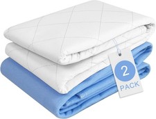 Washable Bed Pads for Adults XXL 34" X 52" 1/2 Pack , Reusable Incontinence Pa.