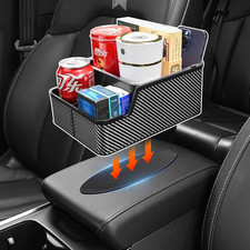 Car Seat Organizer with Cup Holders,Car Armrest Extra Storage Box Truck Floor Hu