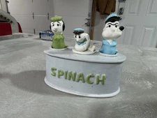 Very Nice Nodder Salt and Pepper Shakers Popeye and Olive Oil RARE