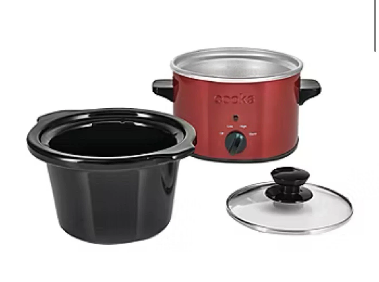 Cooks 1.5 Quart Slow Cooker By JCPenney New Without Box Color Red