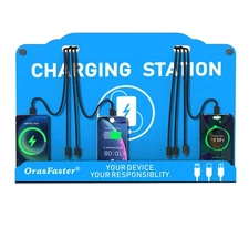 Wall Mounted Cell Phone Charging Station | Multi-Device Station with 8 Port C...