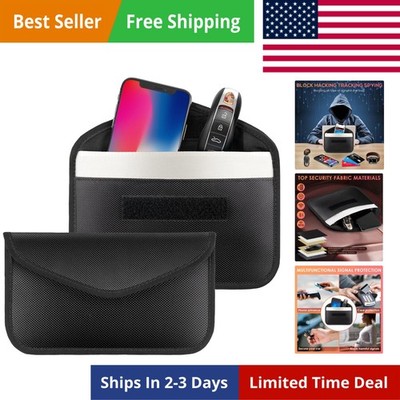 2 Pack Faraday Bags for Phone and Car Keys, Signal Blocking Key Pouch, Anti T...