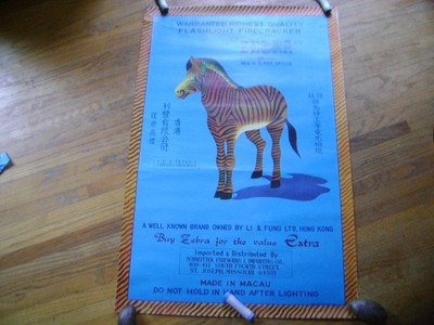 Zebra Vintage Li & Fung Fireworks poster Rare I.C.C.