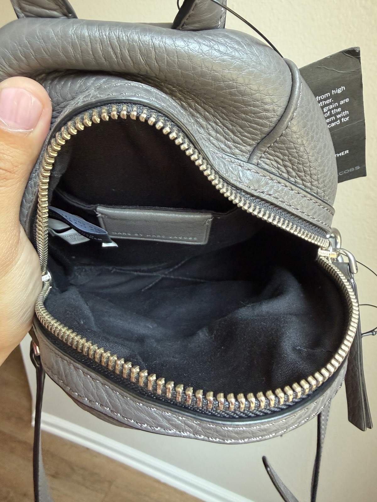 Marc by Marc Jacobs Gray Mini Backpack Zip Top Handle Adjustable Strap Pockets — image 4