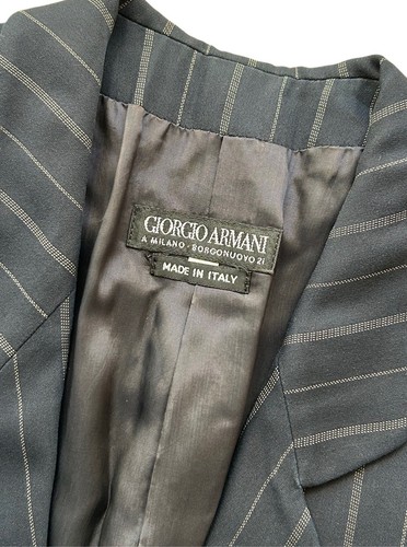 Vintage Giorgio Armani Pinstripe Pant Suit Set Size 38/8 - Picture 7 of 8