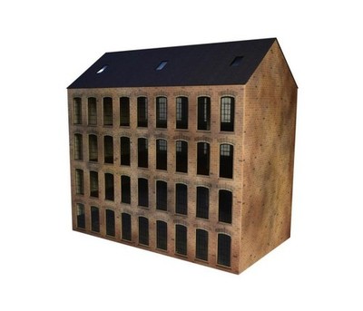 ATD Models Spur 00 große Mühle oder Fabrik auf Sockel, fertig