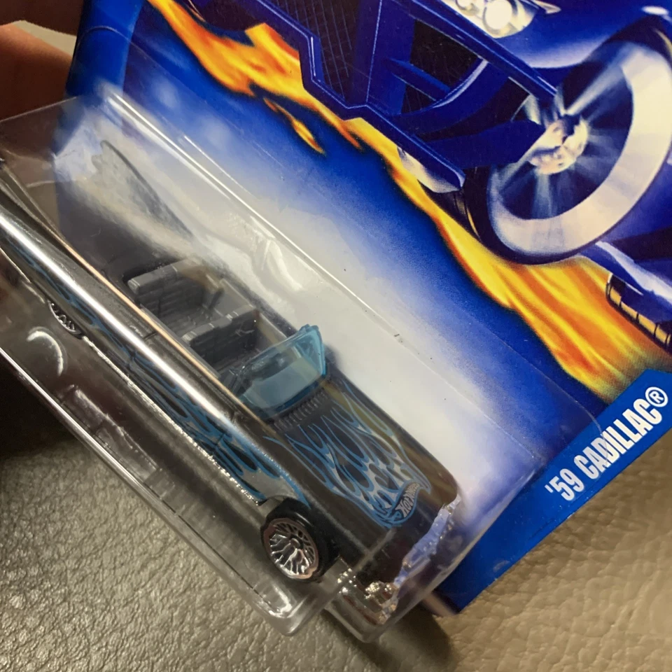 Cadillac Flames 2003 convertible negro 59 35 aniversario #208 A14 Hot Wheels Foto 4 de 4
