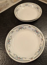 GIBSON DINNERWARE SERVICE FOR 3 FLORAL PATTERN SOUP BOWLS