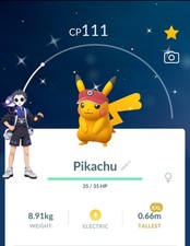 Shiny Pikachu Nate's Visor XXL Go Tour 2025 Pokemon Go - T- 20K or 1M Stardust