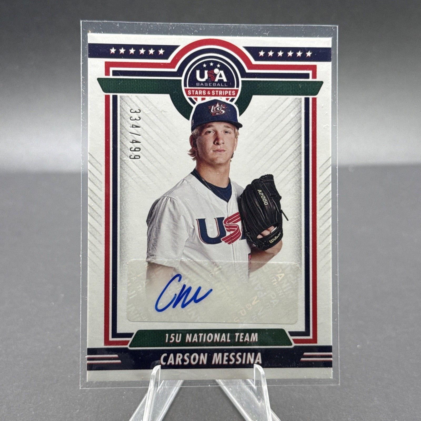 Carson Messina Auto 2022 Panini Stars & Stripes USA /499 Rookie