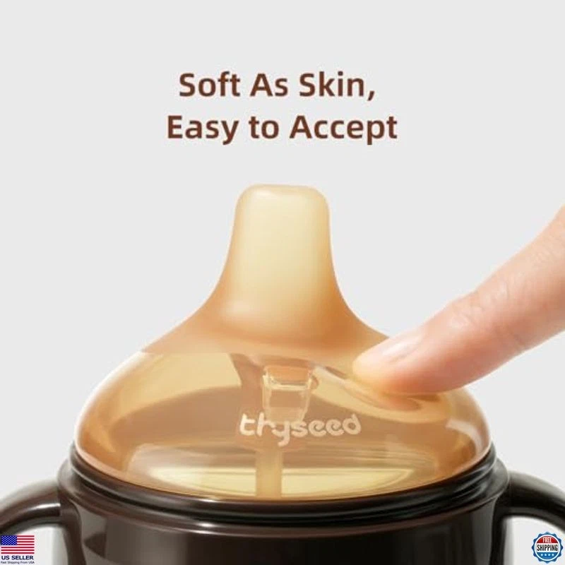 Tazas para sorber de paja ponderadas a prueba de derrames infantiles de tollera con asas y tapas Foto 4 de 4