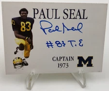 TK Legacy PAUL SEAL AUTO /100 Signed Card CAPTAIN 1973 MICHIGAN WOLVERINES