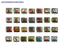 Italian Charms Christmas Holiday Italian Modular Charm Links for your Bracelet