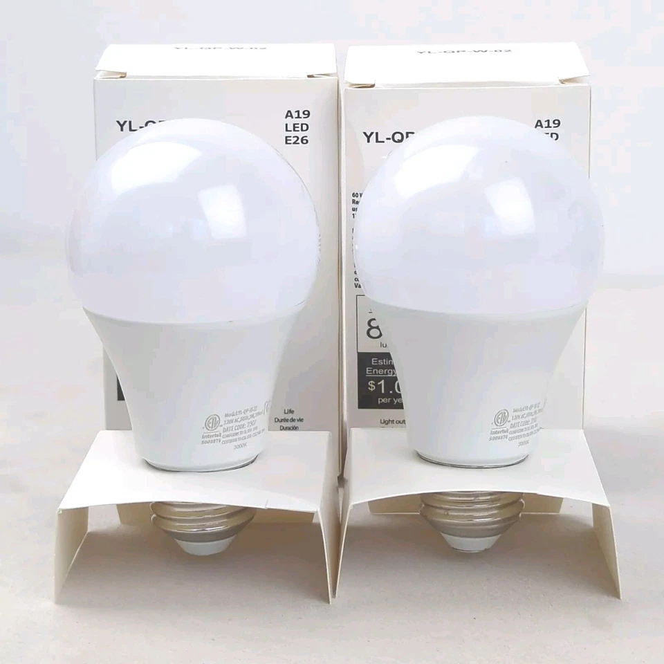 2pk 9 Watt (60W Equivalent) A19 LED  E26 Replacement Bulbs 805 Lumens, NEW! - Image 3 of 4