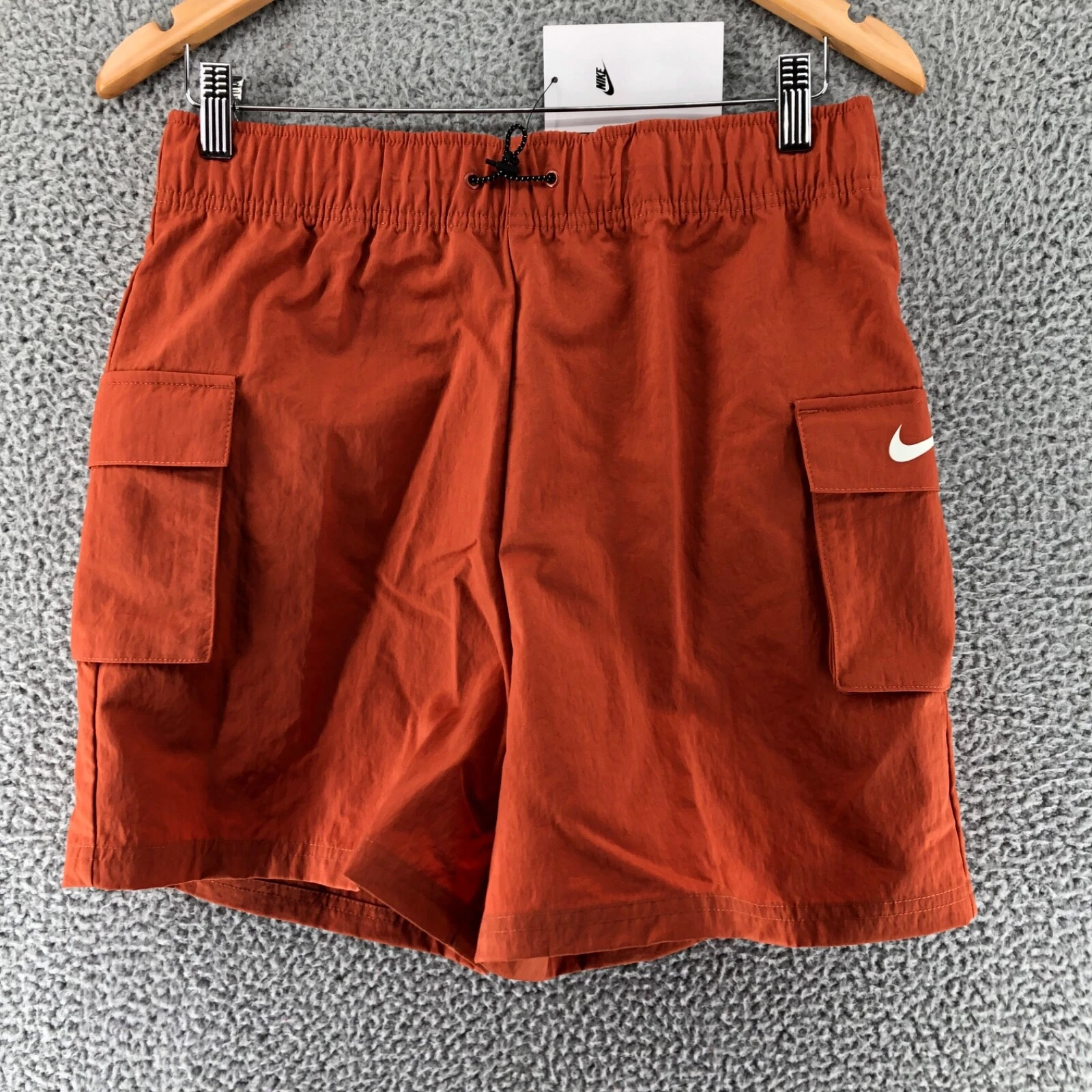 Nike Woven High Rise Shorts Women's Size M Burnt Orange Loose Fit DM6247 825