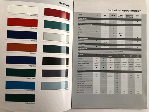 Peugeot 206 Car Brochure 1998 on including Colours Spec & Options Full 48 Page - Picture 3 of 8