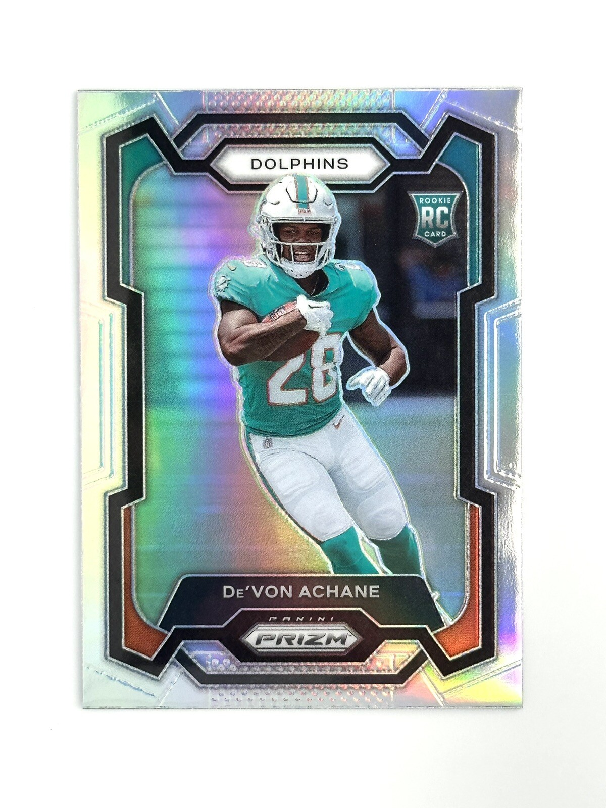 2023 Panini Prizm Devon Achane Silver RC #365 Miami Dolphins Rookie