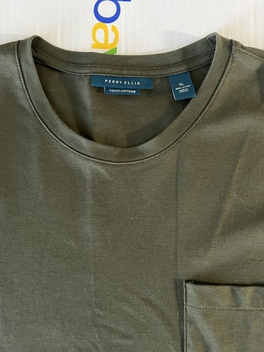 Perry Ellis Men’s Crew Neck T-shirt Lot Of 2 Size: XL Army Green/Blue Gray - Picture 3 of 11