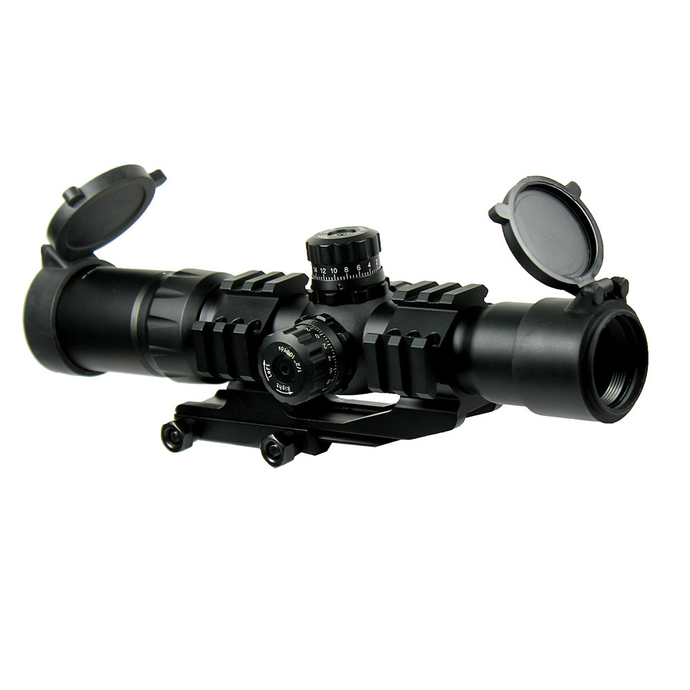 1.5-4X30 Tactical Rifle Scope with RGB illuminated Horseshoe Reticle ...