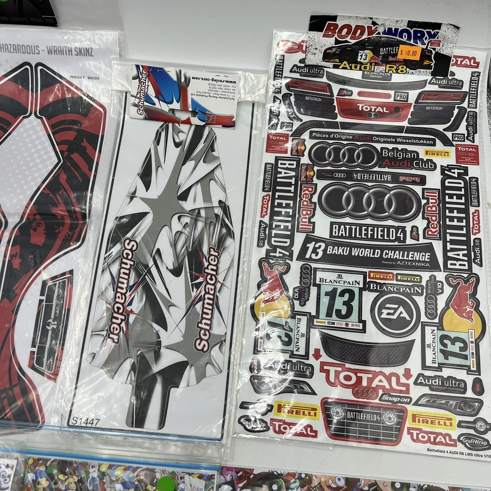 RC Decal Sticker LOT Audi R8 Bomb Schumacher Skinz Axial Wraith WRAP OZRC ML1025 - Image 3 of 4