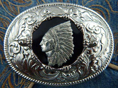 NEW HANDCRAFTED HIGH QUALITY BELT BUCKLE PEWTER INDIAN CHIEF HEAD 3D WESTERN