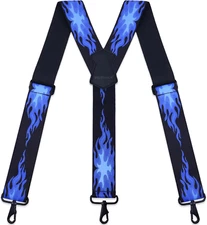 Suspenders for Men 2 Inch Wide Y Back Adjustable Elastic Big and Tall Suspenders