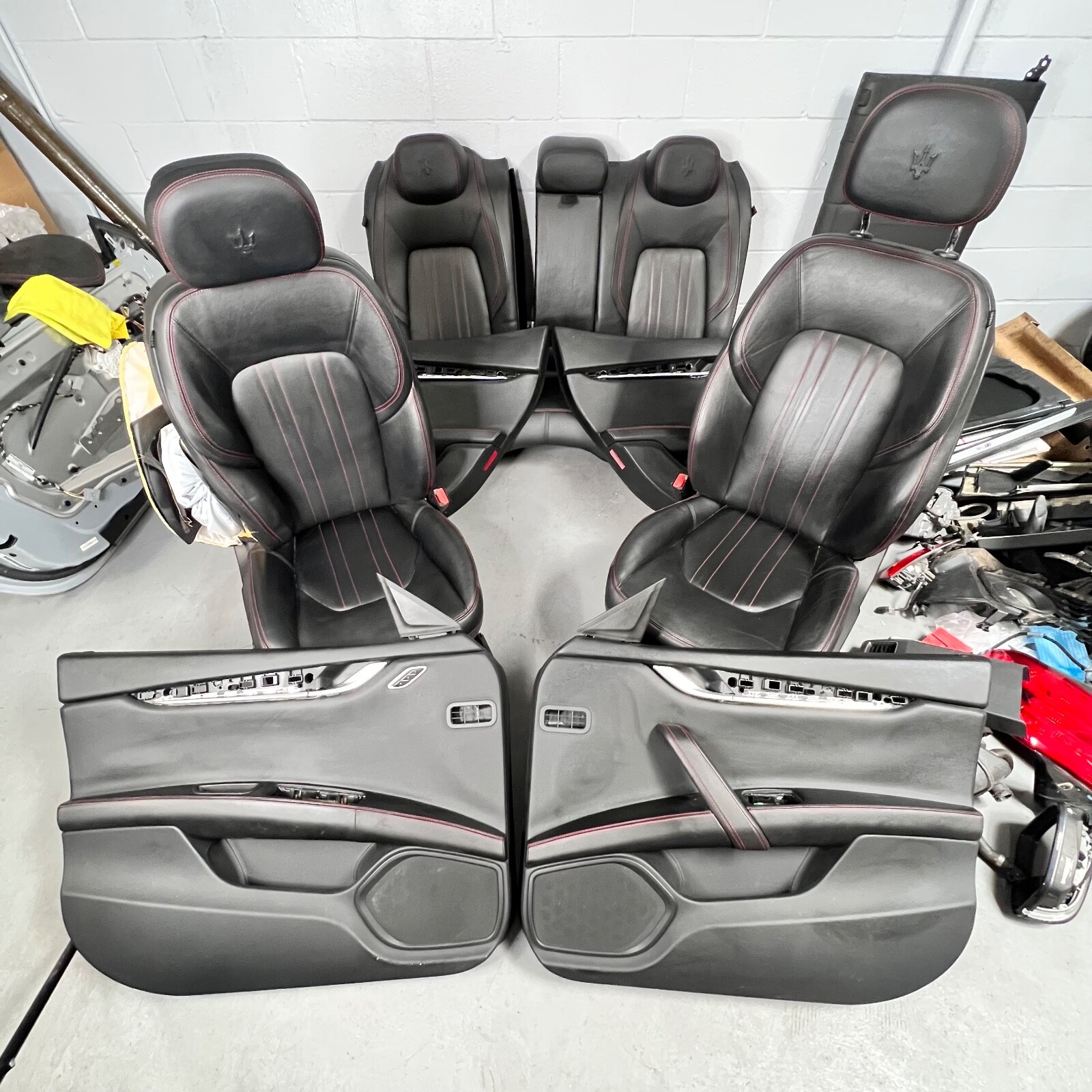 2014-2017 MASERATI GHIBLI S INTERIOR LEATHER INTERIOR SEAT DOOR TRIM BLACK SET