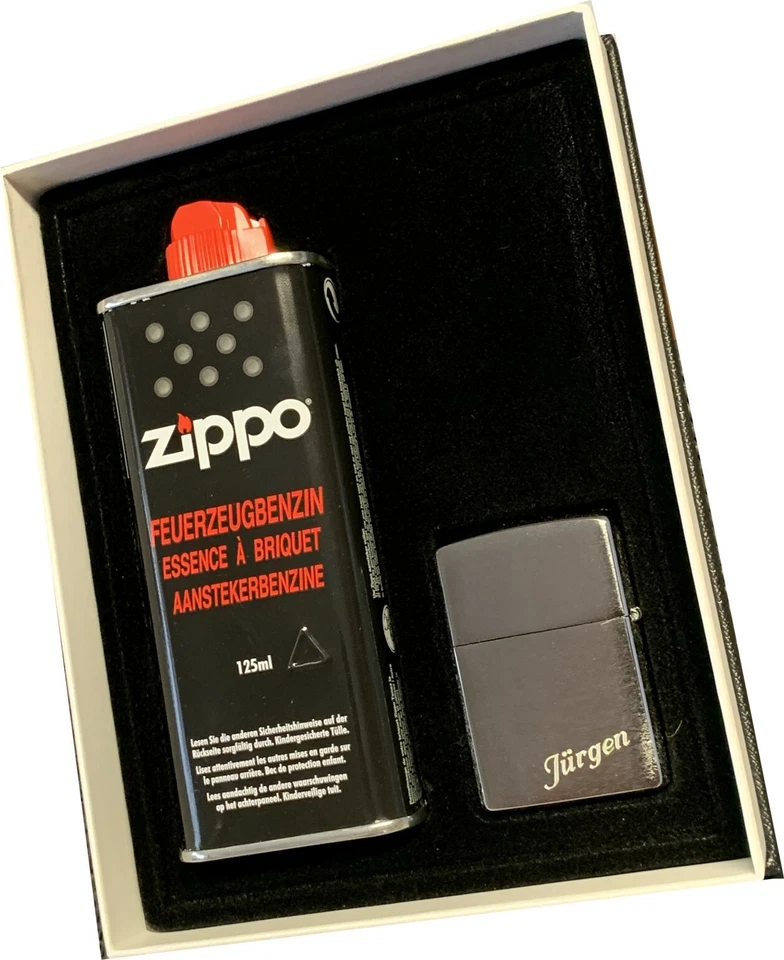 Zippo ORIGINAL Klassiker Geschenk SET mit WUNSCH GRAVUR (Buchstaben / Zahlen) - Bild 4 von 4
