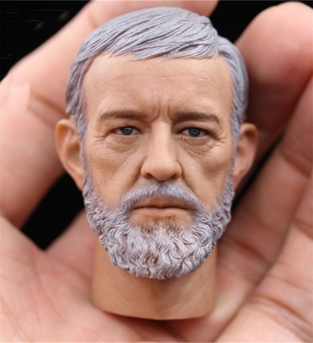 1/6 Obi-Wan Kenobi Alec Guinness Head Carved Long Neck Fit 12'' Suntan Figure - Picture 1 of 4