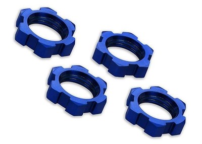 Traxxas Felgen-Mutter, Splined, 17mm, Serrated (blau-eloxiert) (4) XMAXX / X MAX