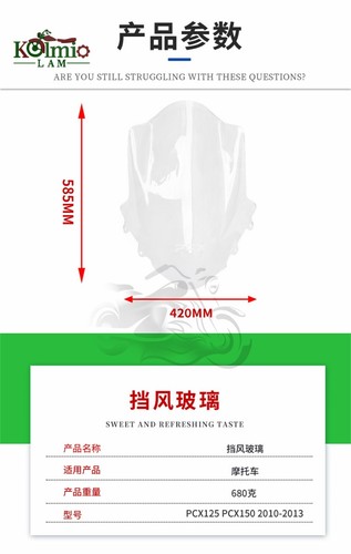Motorcycle Windshield Windscreen Fit For 2010-2013 HONDA PCX125 PCX150 2011 2012 - Picture 7 of 9