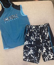 Old Navy Boys Active Set Large Size 10 Shorts And Cut Off Hoodie