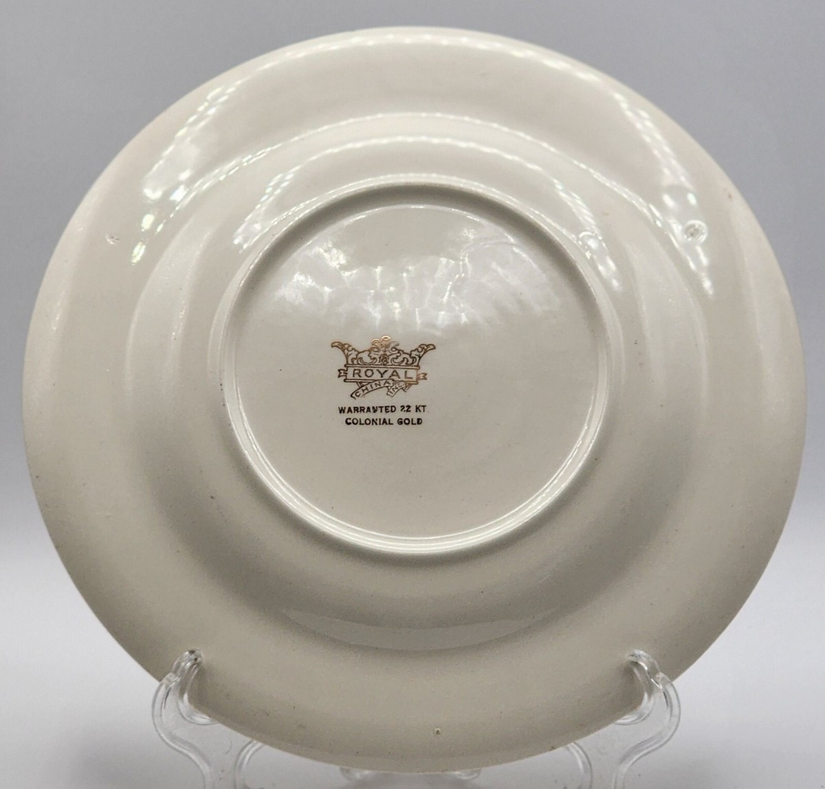 Royal China Inc. Warranted 22K Gold Colonial Gold USA 9 1/8