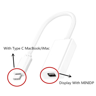 NEW Type-C to Mini DisplayPort Cable For Macbook Air Pro