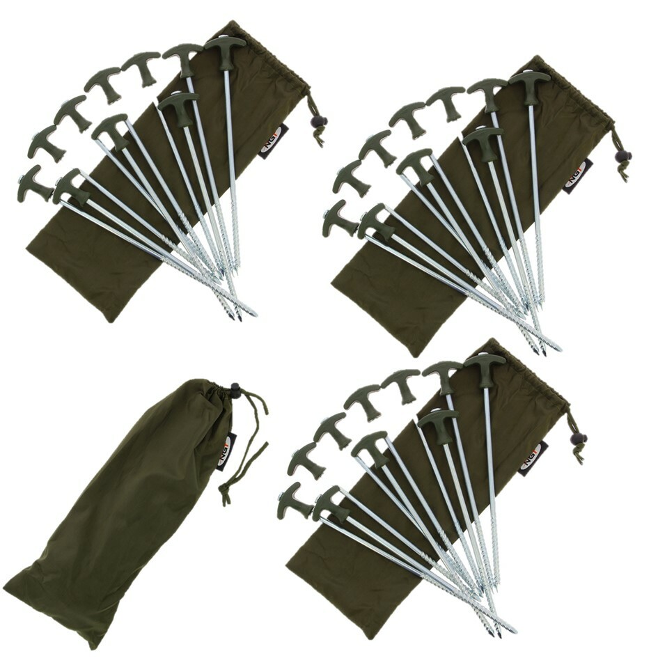 NGT 10 x Heavy Duty Bivvy Pegs 12 inch Long Carp Fishing Tent Umbrella Shelter - Image 4