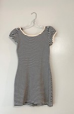 Juicy Couture Small Black and White Striped Body Con Dress - Cap Sleeved