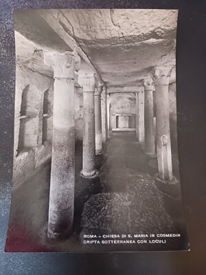 vtg postcard RPPC Chiesa S Maria in Cosmedin Rome Italy subterranean crypt!
