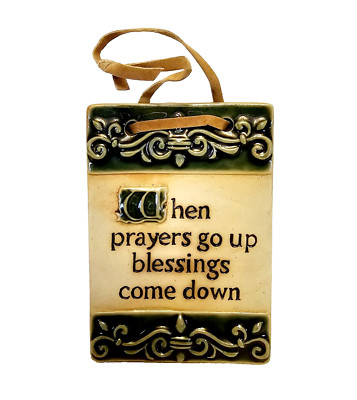Wall Hanging When Prayers go up Blessings Come Down Decor Plaque Religious Decor
