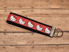 Red Hello Kitty Wristlet Keychain / Keyfob