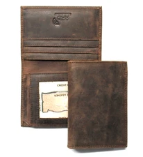 L-Fold Credit Card Trifold Wallet - RFID Safe - Crazy Horse Leather