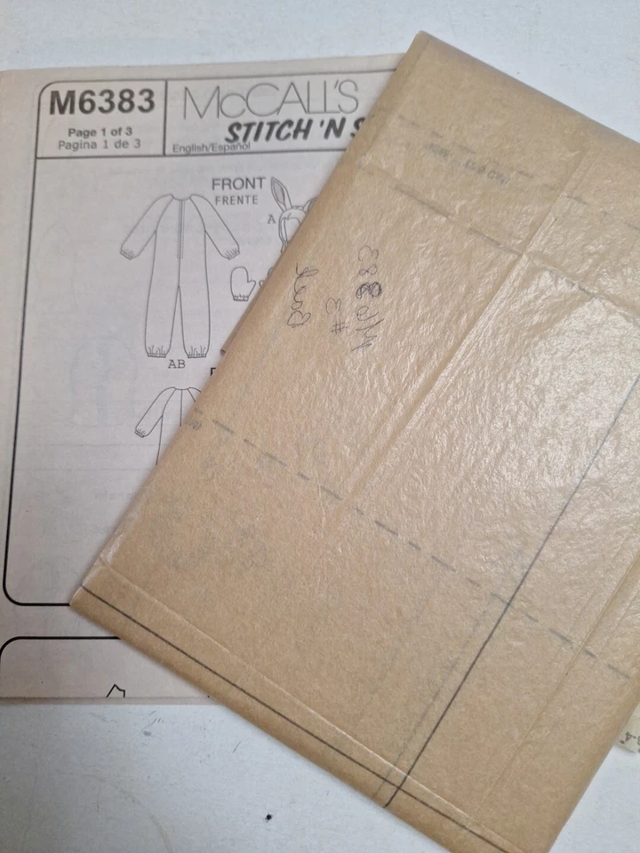 Cat Rabbit 3T 3 ONLY Costume Stitch N Save McCalls M6383 6383 Sewing Pattern Cut - Image 3 of 4