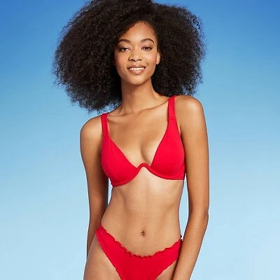 Women's Underwire Bikini Top - Shade & Shore Red 34DD