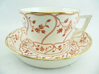 ANTIQUE MINTONS CUP AND SAUCER - KENT- RUST - Rd No 29993 Pattern g5588