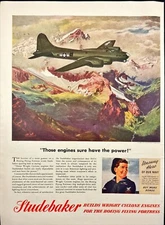 Studebaker Wright Cyclone Engines B-17 Flying Fortress WWII Vtg Print Ad 1944