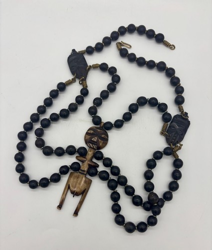 20th Century African Wood Bead Tribal Necklace - Picture 3 of 5