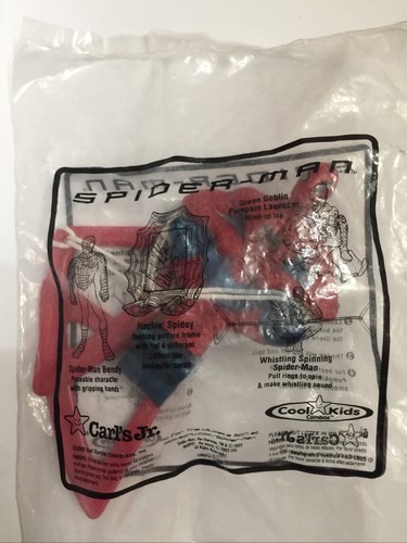 2002 Hardees Carls Jr Kids Happy Meal Toy Spiderman Movie SPIDER-MAN SPINNING