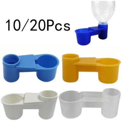 10/20xPet Bird Feeder Drinker Cup Water Bottle Chicken Poultry Dove Pigeon Quail