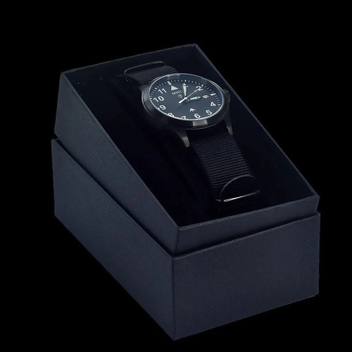 MWC Classic Automatik Edestahl PVD Schwarz Date Stoff Herren Uhr - Bild 3 von 5