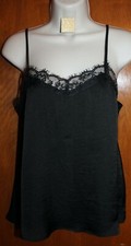 WILD FABLE Ladies' XS CAMISOLE TANK TOP black w/ lace; adjustable straps EUC